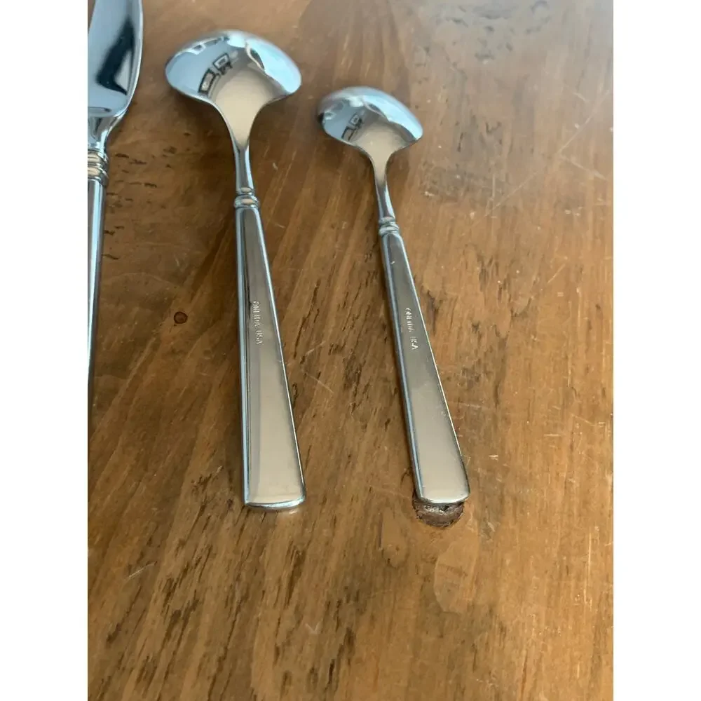 ONEIDA Stainless Glossy EASTON 5 Piece PLACE SETTING Forks Spoons Knife USA